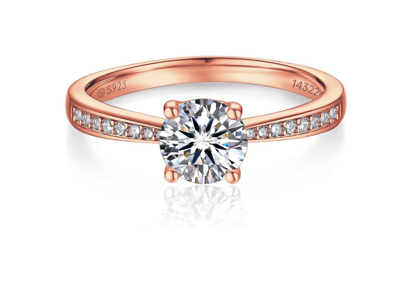 LuxusKollektion Verlobungsring Verlobungsring Damen 1 Karat Moissanite Diamant 925 Silber VVS1 D von LuxusKollektion