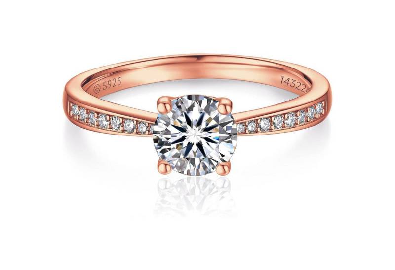 LuxusKollektion Verlobungsring Verlobungsring Damen 1 Karat Moissanite Diamant 925 Silber VVS1 D von LuxusKollektion
