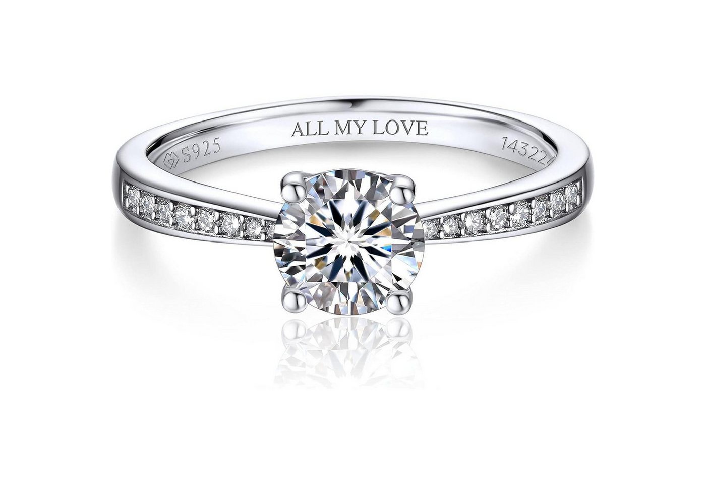 LuxusKollektion Verlobungsring Verlobungsring Damen 1 Karat Silver-Maßgeschneidert 49(15.7) von LuxusKollektion