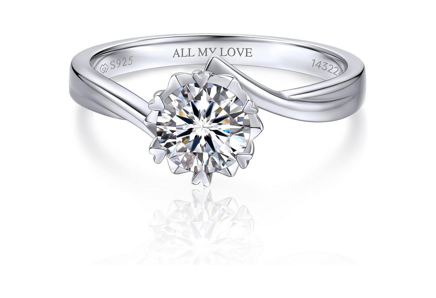 LuxusKollektion Verlobungsring Verlobungsring Damen Moissainte 1 2 1 Karat-Maßgeschneidert 63(20.2) von LuxusKollektion