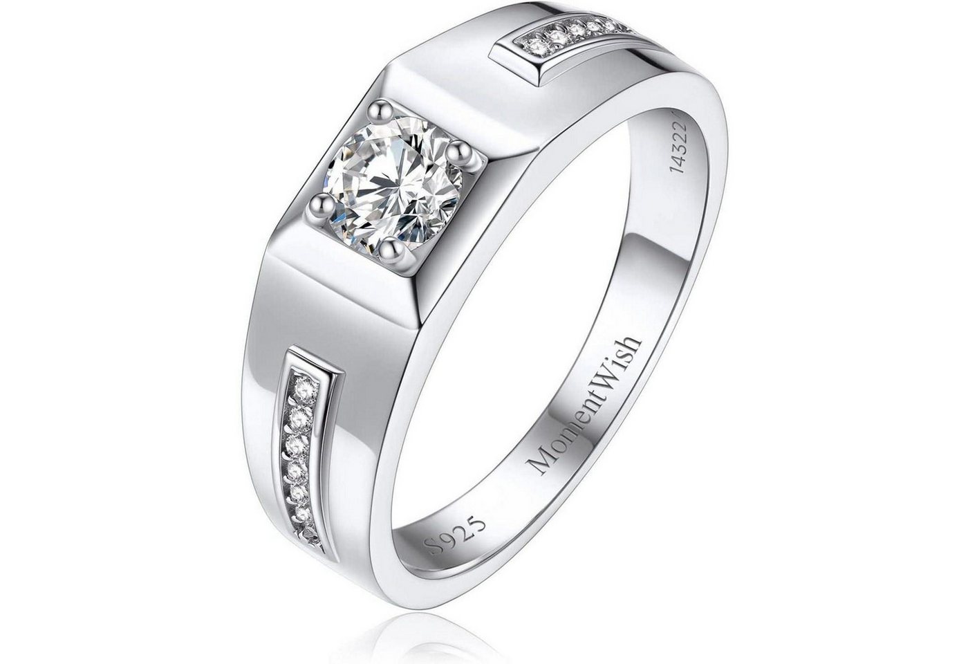 LuxusKollektion Verlobungsring Verlobungsring Herren 0,5 Karat Moissanit 925 Silber Jahrestag von LuxusKollektion