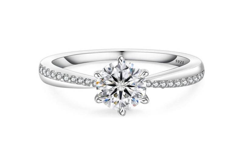 LuxusKollektion Verlobungsring Verlobungsring Moissanite 1 Karat Solitärring Rund 1.0 Karat 49 (15.6) von LuxusKollektion