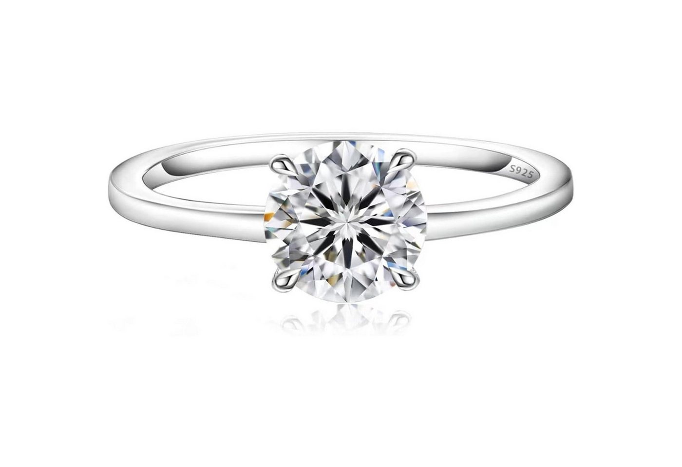 LuxusKollektion Verlobungsring Verlobungsring Moissanite Solitärring Damen VVS1 1 Karat 49 (15.6) von LuxusKollektion