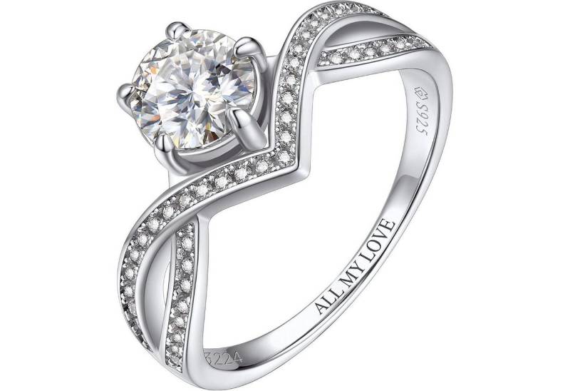 LuxusKollektion Verlobungsring Verlobungsring Silber 925 1 Karat 1-Karat-Maßgeschneidert 58(18.5) von LuxusKollektion
