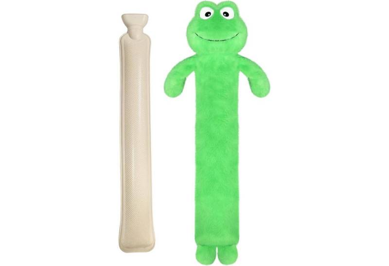 LuxusKollektion Wärmflasche Wärmflasche 2L Bezug Abnehmbar Waschbar Plüsch Bär Kinder Frosch von LuxusKollektion