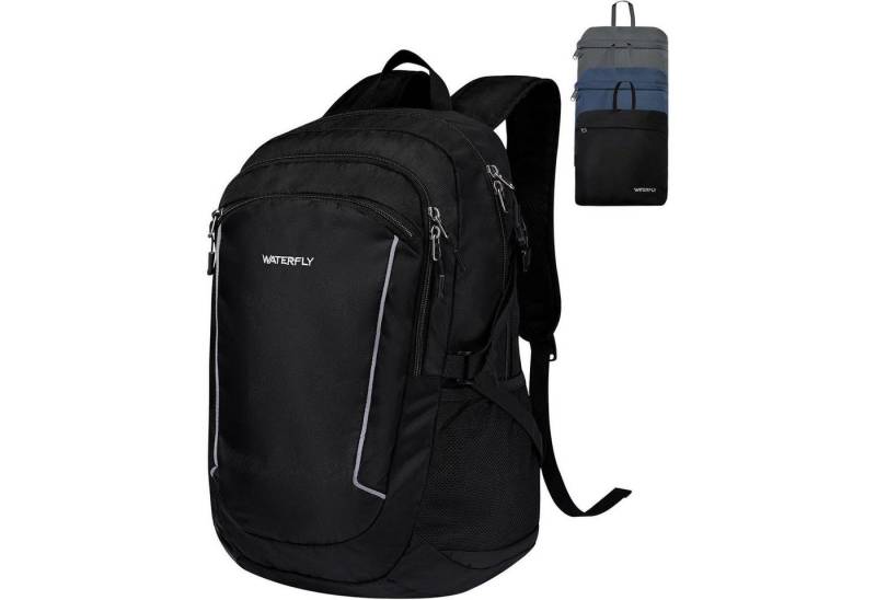 LuxusKollektion Wanderrucksack Faltbarer Wanderrucksack 28L Leicht Trekking Outdoor Schwarz von LuxusKollektion