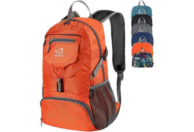 LuxusKollektion Wanderrucksack Ultraleichter Faltbarer Klein Rucksack 20L Orange für Outdoor Sport von LuxusKollektion