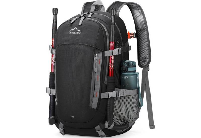 LuxusKollektion Wanderrucksack Wanderrucksack 40L wasserdichter Trekkingrucksack Schwarz mit LuxusKollektion Wanderrucksack Wanderrucksack 40L wasserdichter Trekkingrucksack Schwarz mit von LuxusKollektion