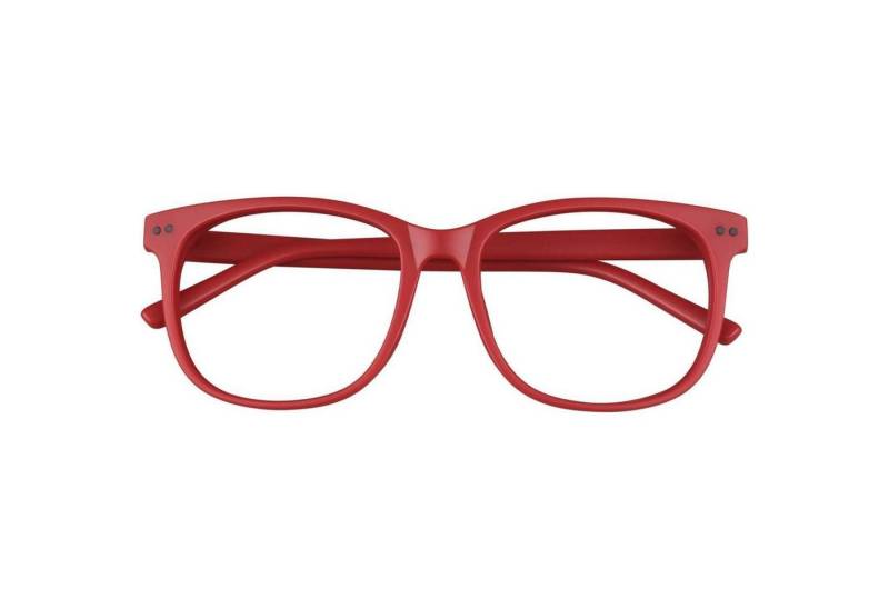 LuxusKollektion Wayfarer Brille Nerdbrille Damen Herren Rahmen UV400 OhneStärke 1.1 Mattrot von LuxusKollektion