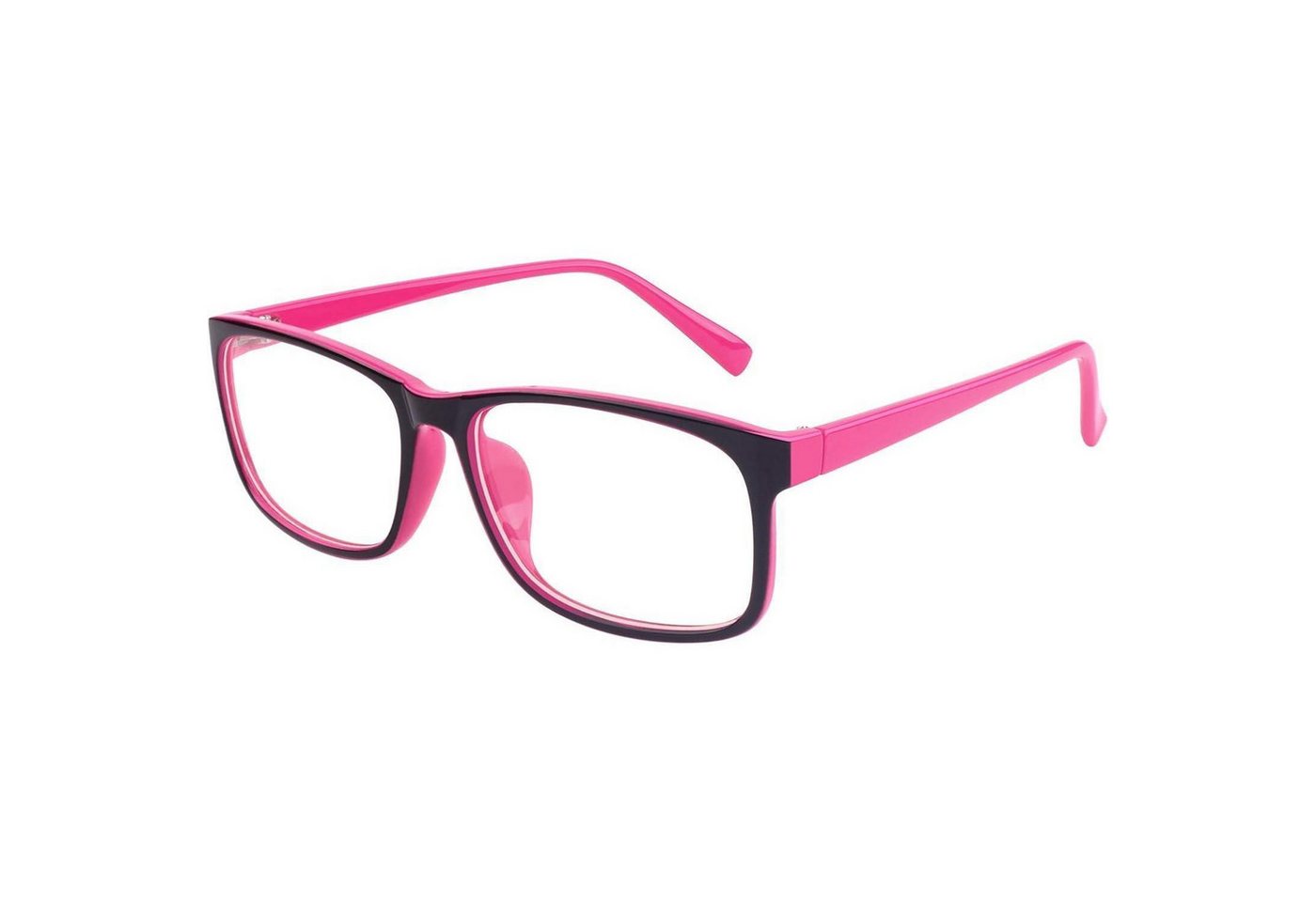 LuxusKollektion Wayfarer Brille ohne Stärke Fake Nerdbrille Damen Herren UV400 PO2 Schwarz Rosa von LuxusKollektion