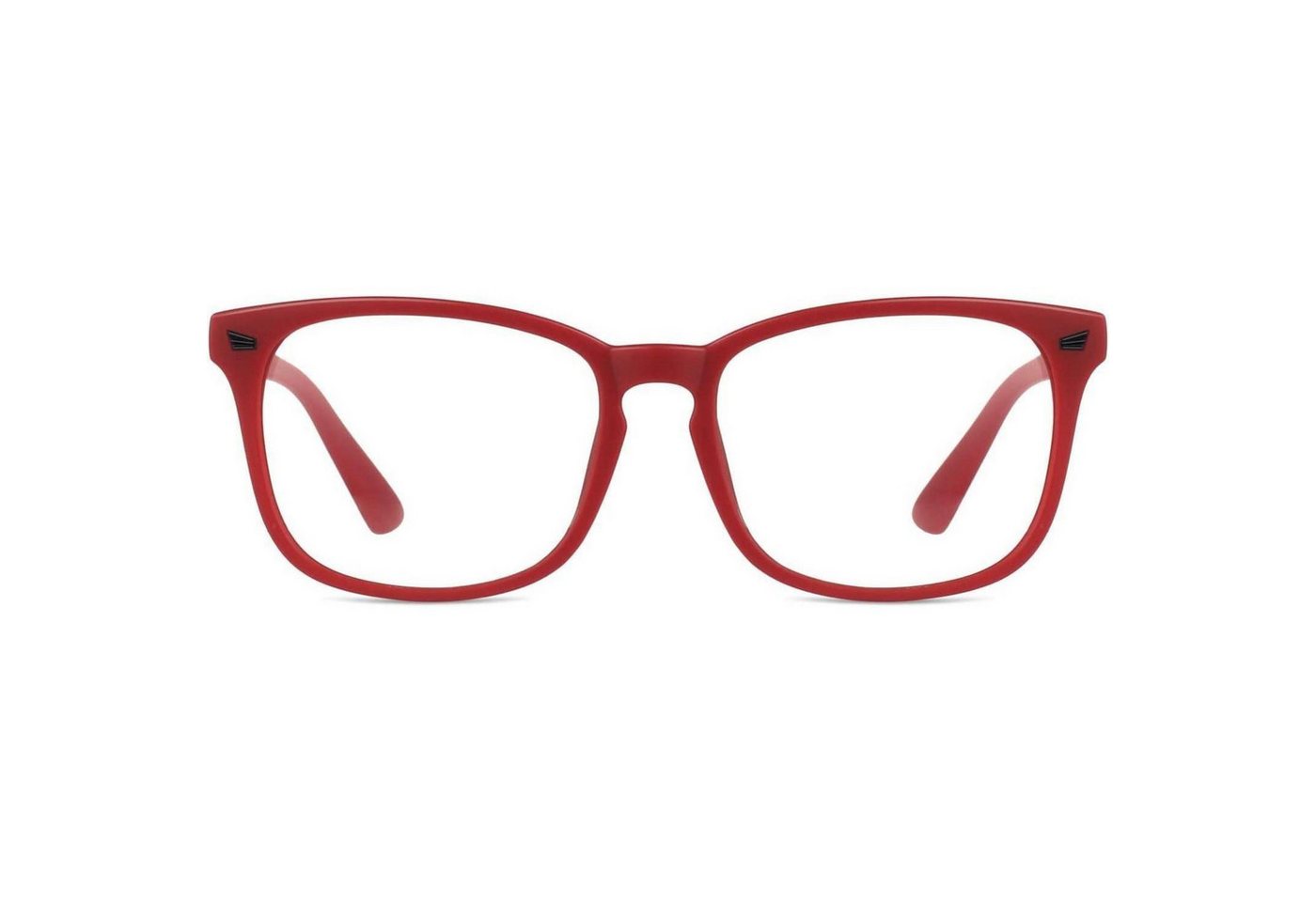 LuxusKollektion Wayfarer Hornbrille Nerdbrille Damen Herren ohne Stärke UV400 1 Mattrot von LuxusKollektion