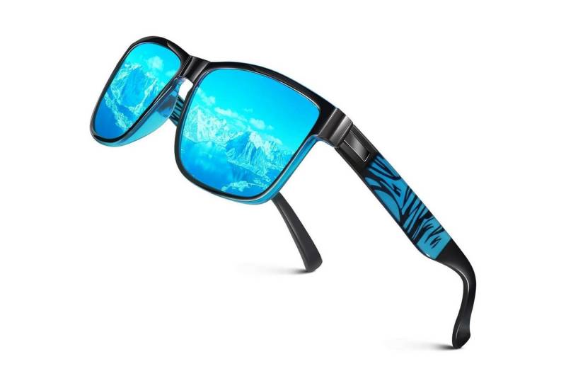 LuxusKollektion Wayfarer Sonnenbrille Herren Damen Schwarz & Blau Rahmen Blau Linse von LuxusKollektion