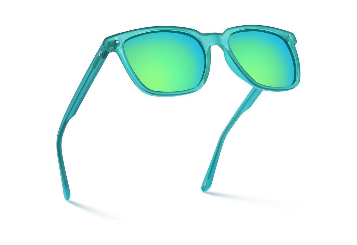 LuxusKollektion Wayfarer Sonnenbrille Polarisiert B Rahmen Matte Grün Linsen Verspiegelt Grün von LuxusKollektion