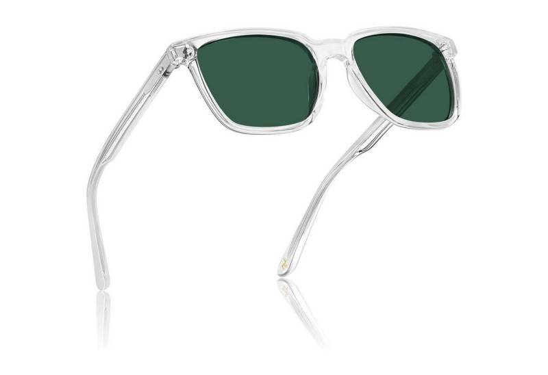 LuxusKollektion Wayfarer Sonnenbrille Polarisierte Herren B Rahmen Transparent Linsen Grün von LuxusKollektion