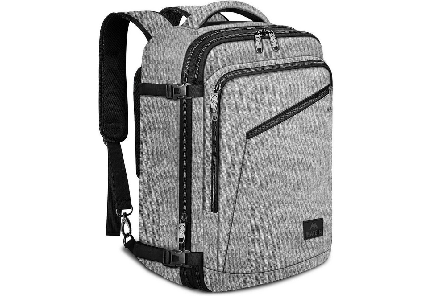 LuxusKollektion Weekender Reiserucksack Handgepäck 20L Klein Erweiterbar Daypack 40x20x25 Grau von LuxusKollektion
