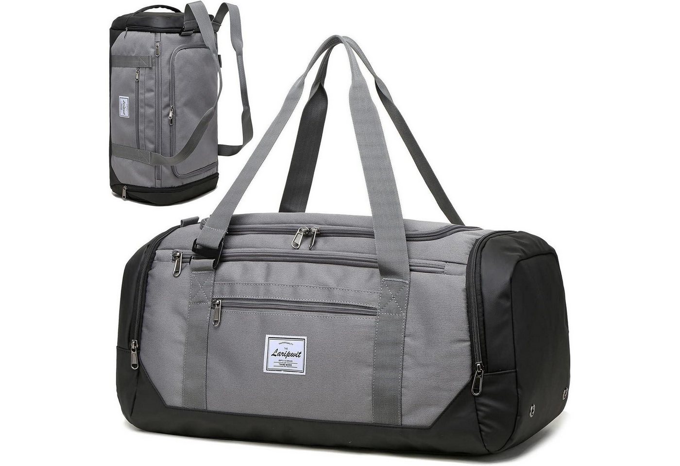 LuxusKollektion Weekender Reisetasche 40L Herren Damen Schuhfach Nassfach Weekender Grau von LuxusKollektion