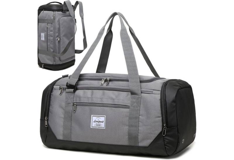 LuxusKollektion Weekender Reisetasche 40L Herren Damen Schuhfach Nassfach Weekender Grau von LuxusKollektion
