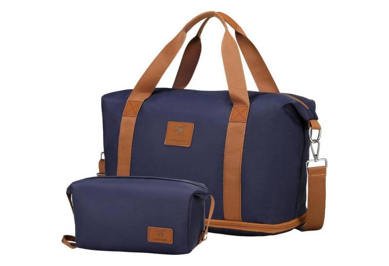 LuxusKollektion Weekender Reisetasche Damen Herren Wasserdicht 40x30x22 Kulturtasche Blau von LuxusKollektion