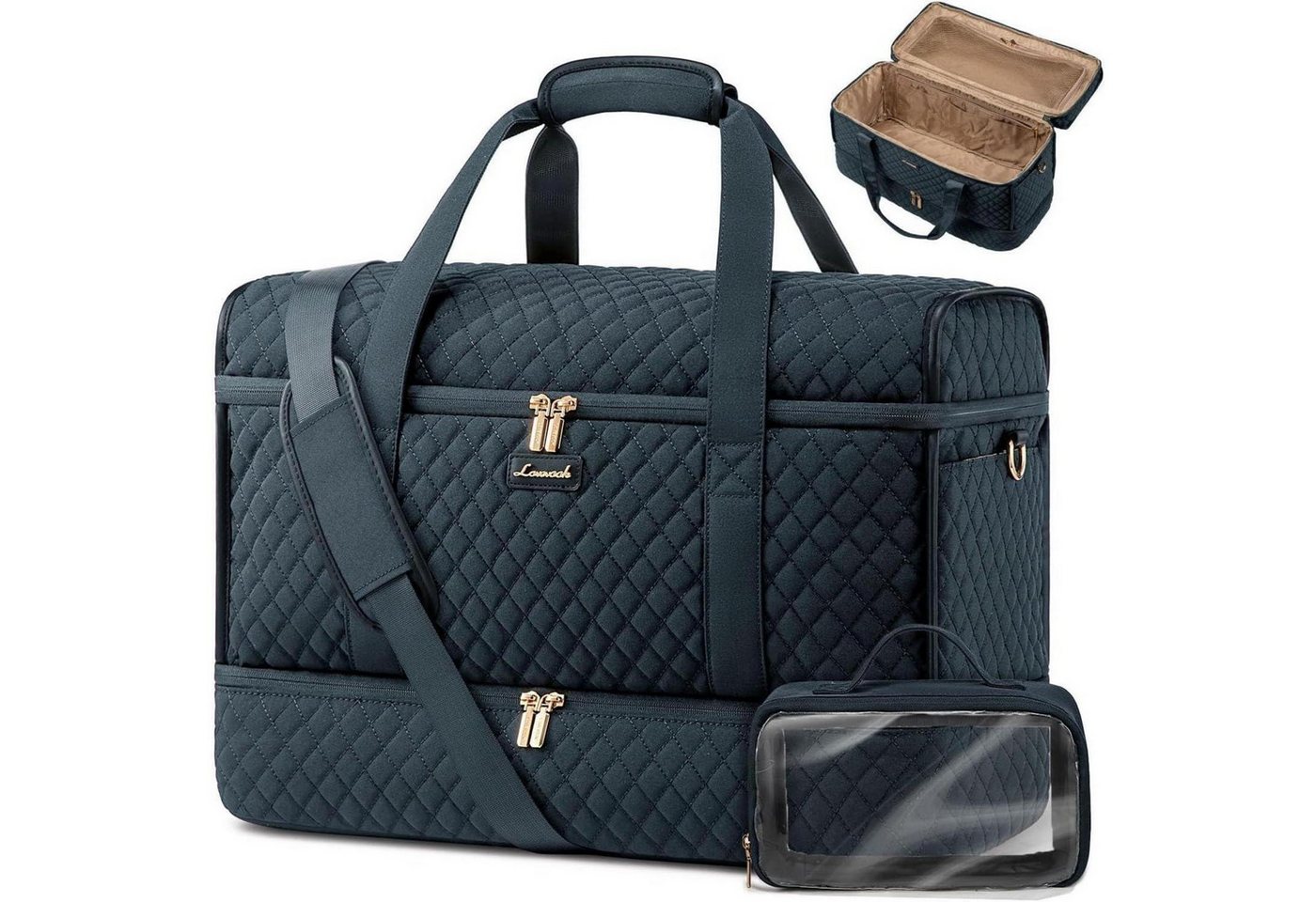 LuxusKollektion Weekender Reisetasche Damen Schuhfach Weekender Handgepäck Mit Schufach Blaugrün von LuxusKollektion