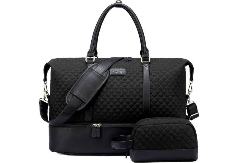 LuxusKollektion Weekender Reisetasche Damen Weekender Handgepäck Wasserdicht XL Schwarz von LuxusKollektion