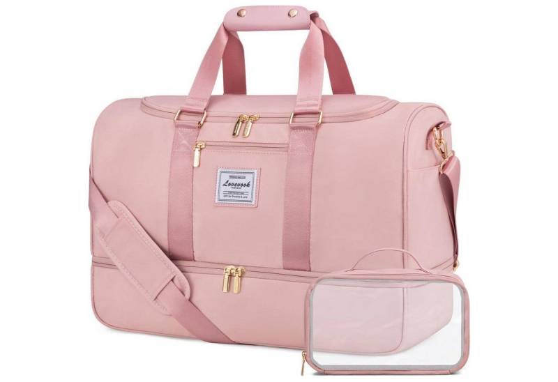 LuxusKollektion Weekender Reisetasche Sporttasche 50L Groß Weekender Damen Rosa von LuxusKollektion