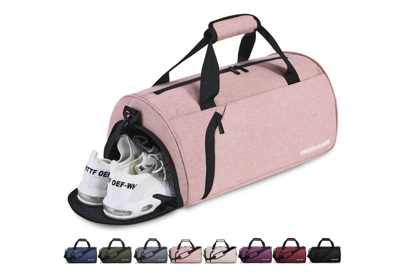 LuxusKollektion Weekender Sporttasche Reisetasche Schuhfach Nassfach Damen Herren 25L Rosa von LuxusKollektion