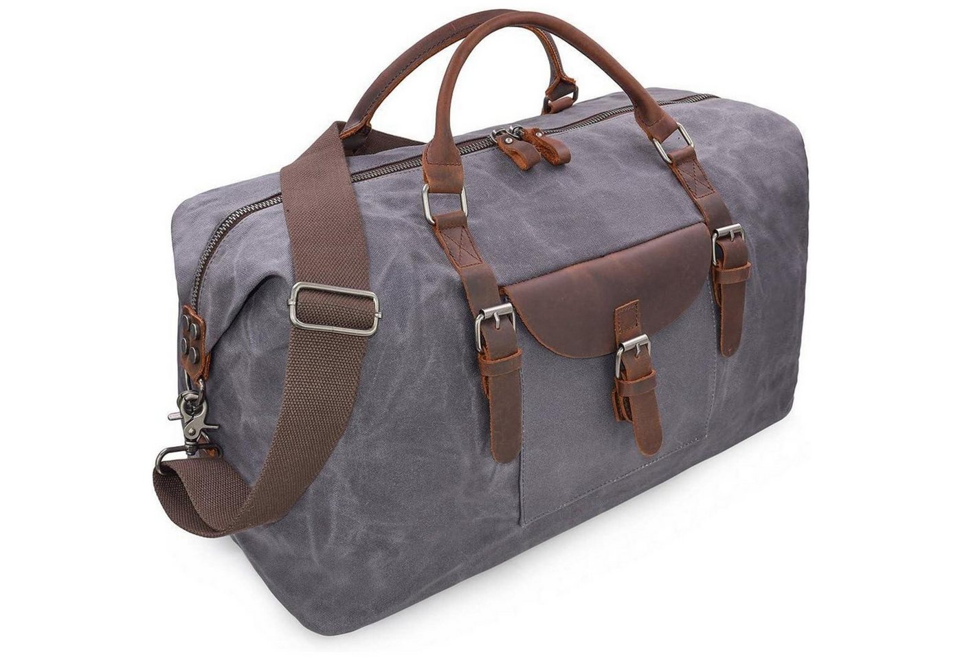 LuxusKollektion Weekender Vintage Herren Leder Reisetasche Canvas Weekender groß Handgepäck von LuxusKollektion