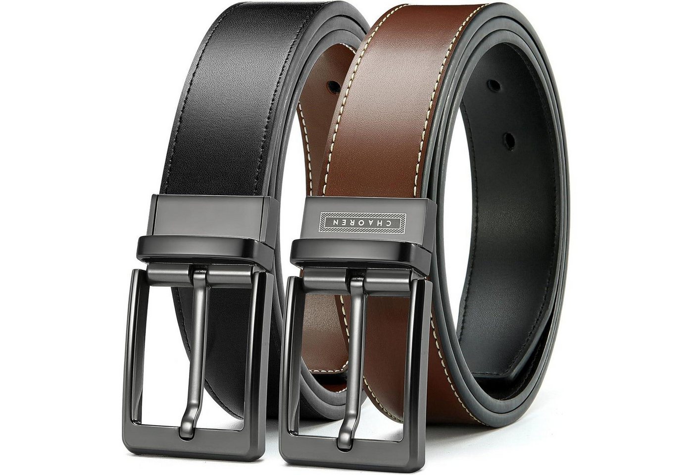 LuxusKollektion Wendegürtel Ledergürtel Herren Braun Schwarz Bundweite 98 (Gesamtlänge 110cm) von LuxusKollektion