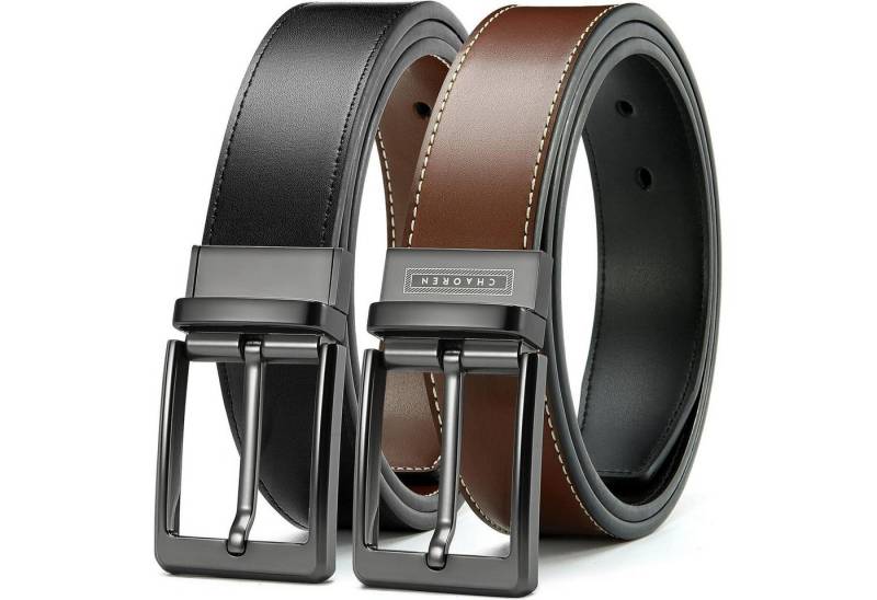 LuxusKollektion Wendegürtel Ledergürtel Herren Braun Schwarz Bundweite 98 (Gesamtlänge 110cm) von LuxusKollektion