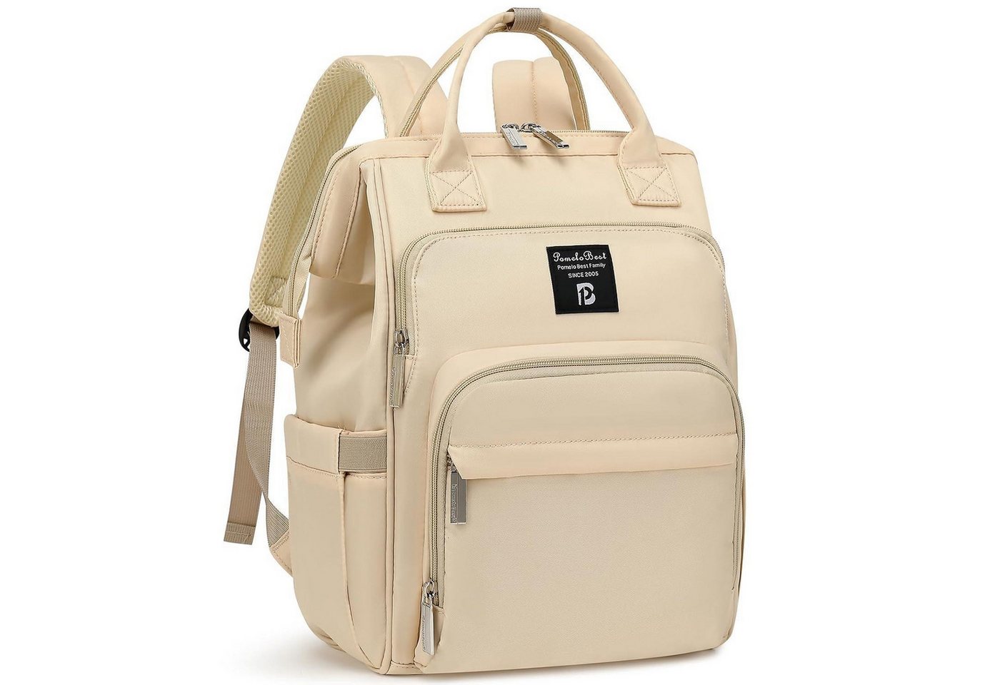 LuxusKollektion Wickeltasche Wickelrucksack Baby wasserdicht Wickelunterlage Cremefarben von LuxusKollektion