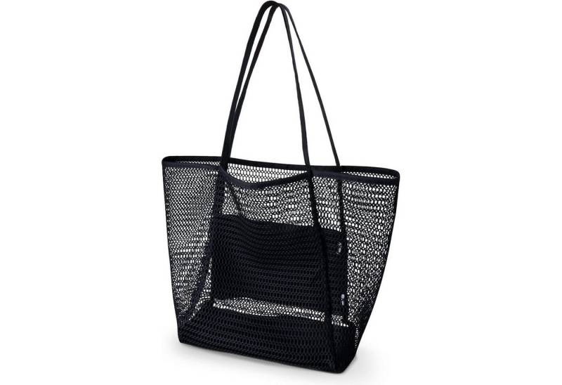 LuxusKollektion XL-Strandtasche Große Strandtasche Damen XL Netz Reißverschluss Faltbar Mesh von LuxusKollektion