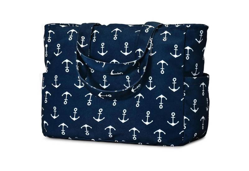 LuxusKollektion XL-Strandtasche Strandtasche XXL Damen Wasserdicht Reißverschluss Faltbar Anker von LuxusKollektion