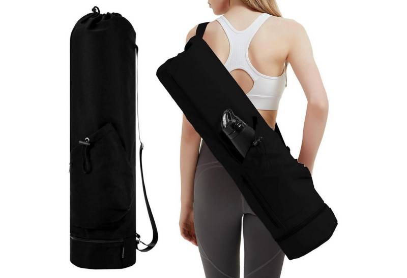 LuxusKollektion Yogatasche Yogatasche Damen mit Nassfach und Flaschenhalter Schwarz von LuxusKollektion