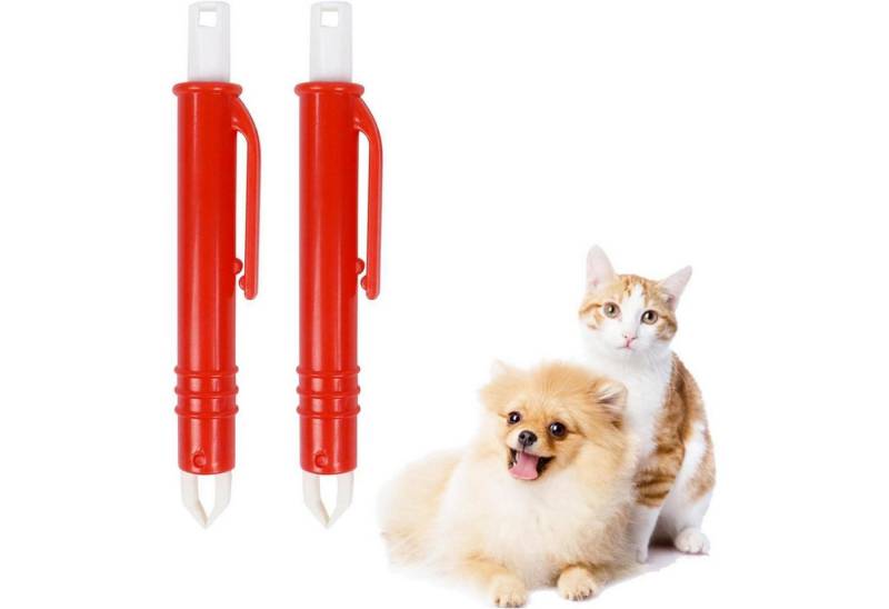 LuxusKollektion Zeckenpinzette Zeckenentferner Zeckenzange Hunde Katze 2 Stück Kunststoffe Rot von LuxusKollektion