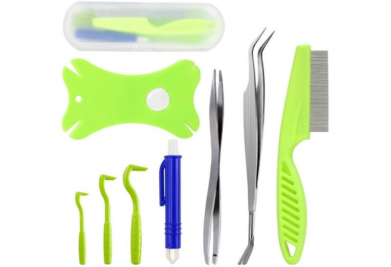 LuxusKollektion Zeckenpinzette Zeckenzange Hunde Katze Mensch Kinder Grün + Blau(8er Set) von LuxusKollektion