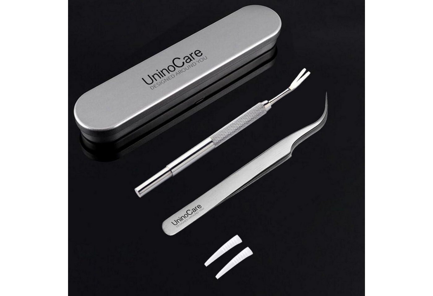 LuxusKollektion Zeckenpinzette Zeckenzange Set Edelstahl Pinzette Gabel Dose für Hunde Katzen von LuxusKollektion