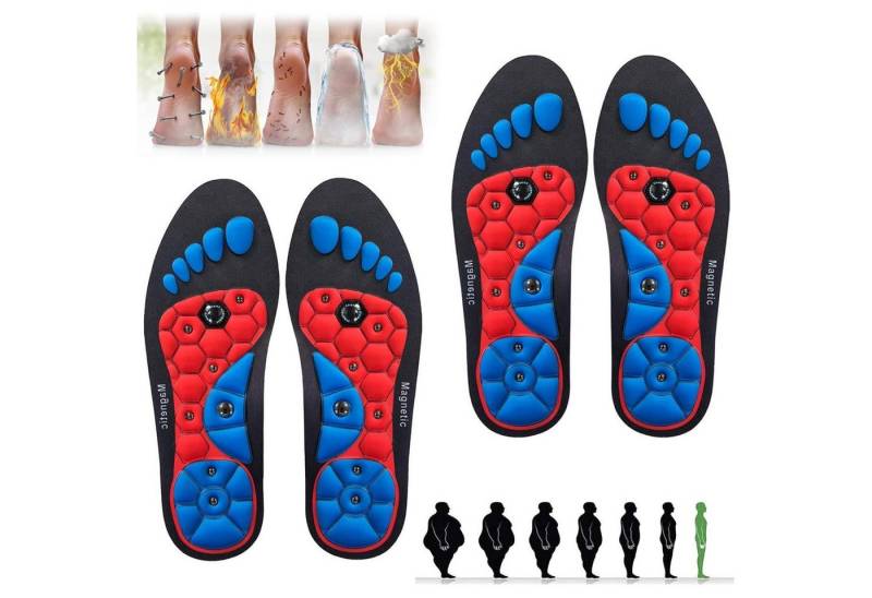 LuxusKollektion orthopädische Schuheinlagen Einlegesohlen magnetische Akupressur Reflexologie 2pcs-rot 44-47 von LuxusKollektion