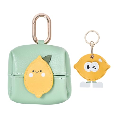 Luxvara Mini Münzbörse,Münztasche mit Zitrone Leder Schlüsselkette und Snap,Faltbare PU Leder Münzbeutel,Mini Geldbeutel Münzbeutel Coin Purse Für Frauen und Mädchen,Für Cash Visitenkarten Organisator von Luxvara