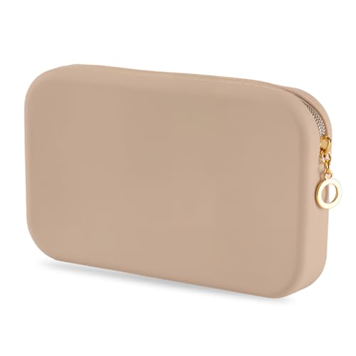 Make up Tasche Silikon,20 * 12 * 3 cm,Makeup Pinsel Halter,Waschbarer Tasche Pinseltasche,Tragbarer Kosmetiktasche,Make-up-Tasche mit Reißverschluss,Für Frauen und Mädchen von Luxvara