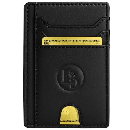 Kartenetui aus Leder – Unisex RFID Portemonnaie – Schlankes Etui für Kreditkarten, Ausweis und Geld – Kompakt, elegant, sicher von LuxyGo