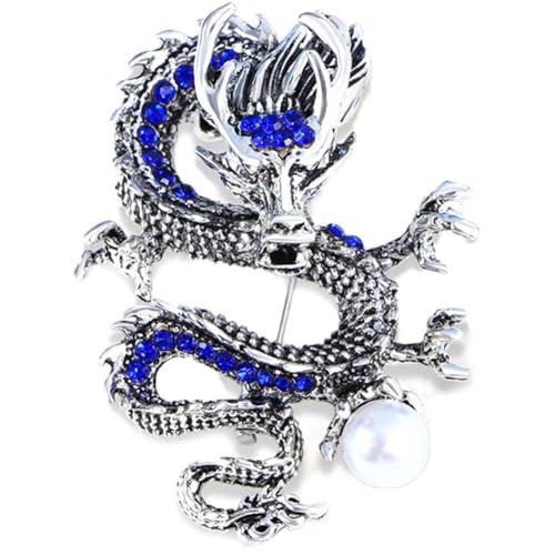 Brosche Im Vintage-stil, Chinesischer Drache, Für Damen Und Herren, Elegante Perle, Metall, Drache, Anstecknadel, Abzeichen Für Rucksäcke, Kleidungszubehör von Luxylei