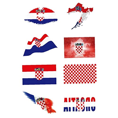 Kroatische Flagge Temporäre Tattoos Für Fußballspiel Party Festival National Flaggen Aufkleber Auf Arm Face Für Kinder Erwachsene von Luxylei
