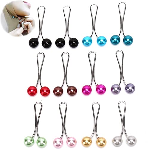 Lady Muslim Schal Hijab Pins Clips 12pcs Bunte Schal Perle Brosche Pin Schalschalkopf Schalhalter Für Frauen Mädchen von Luxylei