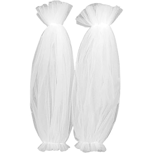 Luxylei Abnehmbare Ärmel für Hochzeitskleid, Damen, lange Tüllhandschuhe, Spitze, Mesh, halbtransparent, Puffärmel, Kleid, Kostümzubehör von Luxylei