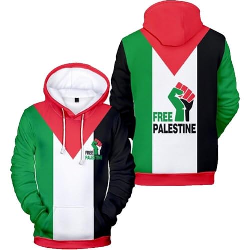 Luxylei Kapuzenpullover Palästina-Flagge, Für Herren Und Damen, Free Palestine, Langärmlig, Für Lässige Mode Für Erwachsene von Luxylei