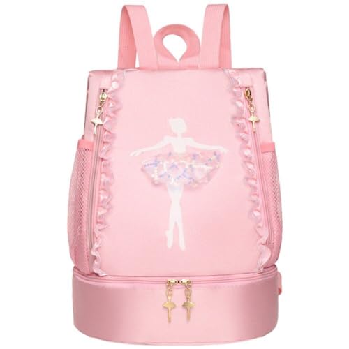 Luxylei Mädchen-Ballett-tanztasche, Rosa Umhängetasche, Umhängetasche, Sporttasche, Prinzessinnenschuhe, Tanzbekleidung, Aufbewahrungshandtasche, Tragetasche Für Tänzer, Kinder von Luxylei