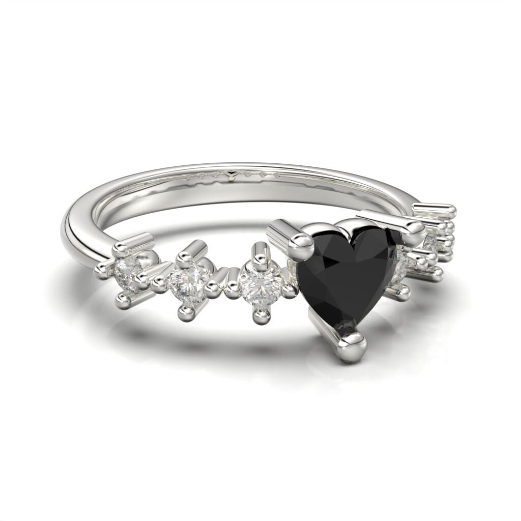 Herzförmiger Ring, Liebe, Herzring, Brillant, Für Frauen, 925 Sterling Silber Made in Peru von LuyaPeru