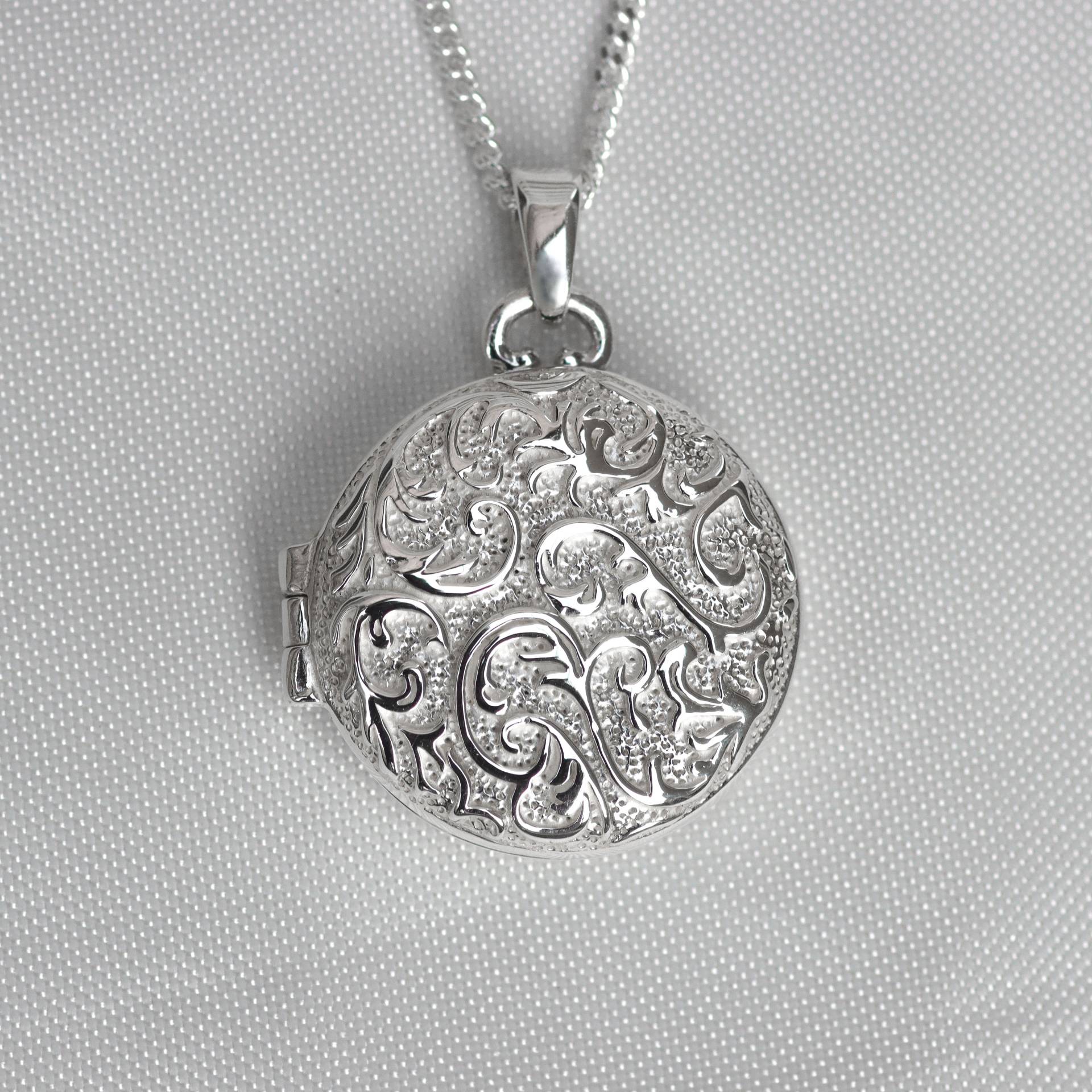 Kreis Medaillon Halskette Mit Zweigen, Foto Medaillon, Bild Halskette, Brillo, 925 Sterling Silber Anhänger, Hergestellt in Peru, Geschenk von LuyaPeru