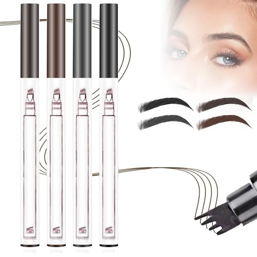 4 Pcs Waterproof Brow Pencil with Micro-Fork Tip, 2024 Neuer Mikro Augenbrauenstift mit Gabelspitze Applikator, Wasserfester Langanhaltender Dark Brow Pencil Microblading für 3D Eyebrow Augen-Make-up 4 Pcs Waterproof Brow Pencil with Micro-Fork Tip, 2024 Neuer Mikro Augenbrauenstift mit Gabelspitze Applikator, Wasserfester Langanhaltender Dark Brow Pencil Microblading für 3D Eyebrow Augen-Make-up von Luylmo