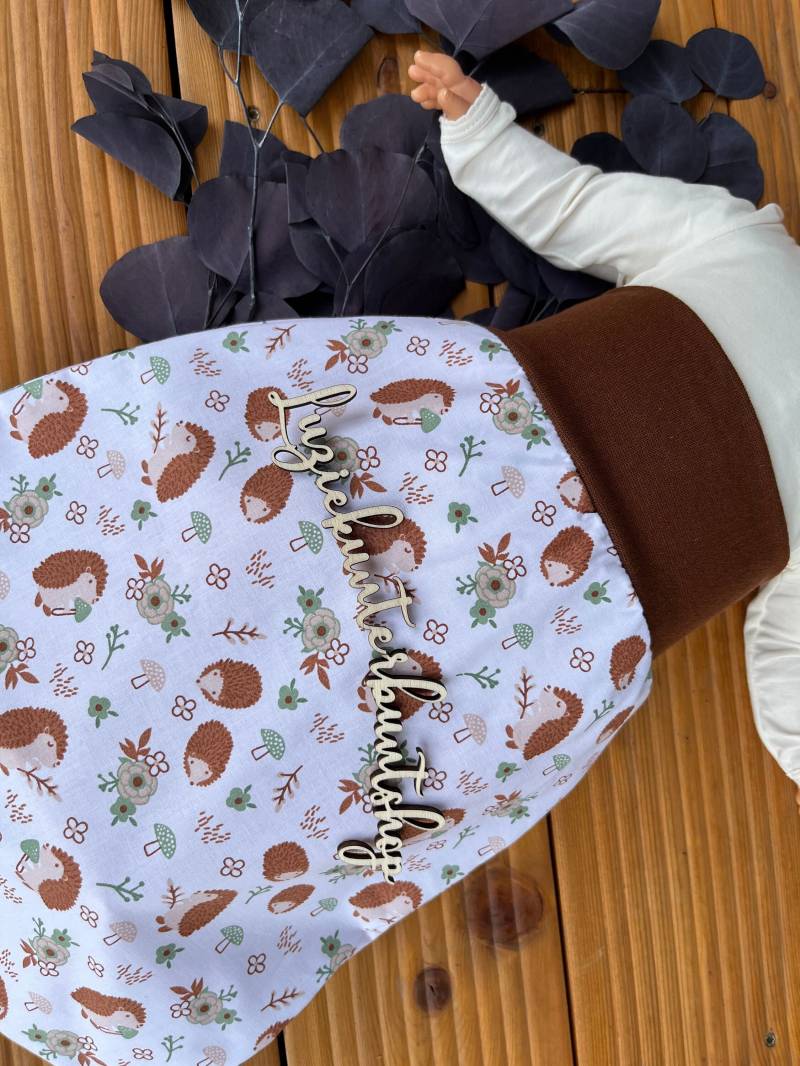 Pucksack Igel Pilze Schlafsack Winterpucksack Gefüttert Strampelsack Baby 0-2Jahre Handmade Mädchen Jungs Baumwolle Polarflecce Kinder von LuzieKunterbuntshop